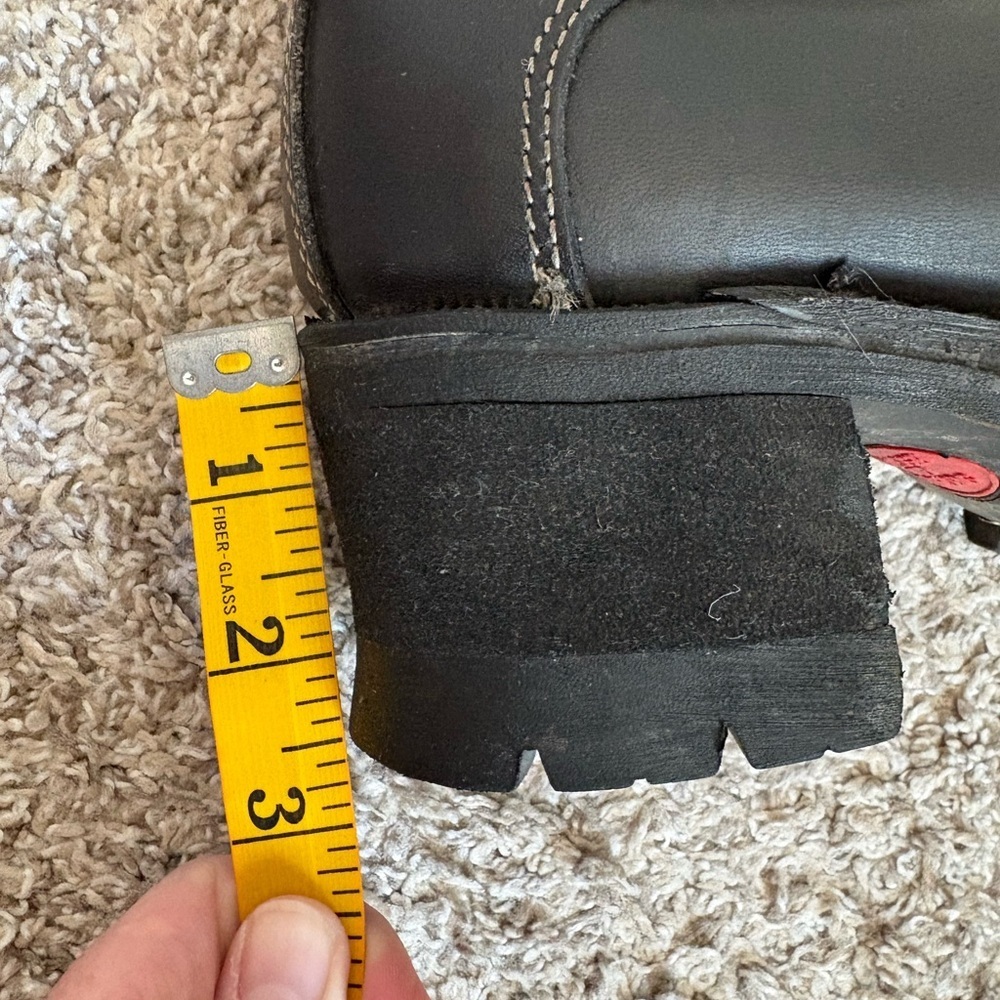 Vintage Y2K Skechers Chunky Platform Leather Ankle Boots Black size 7.5 - Picture 8 of 10